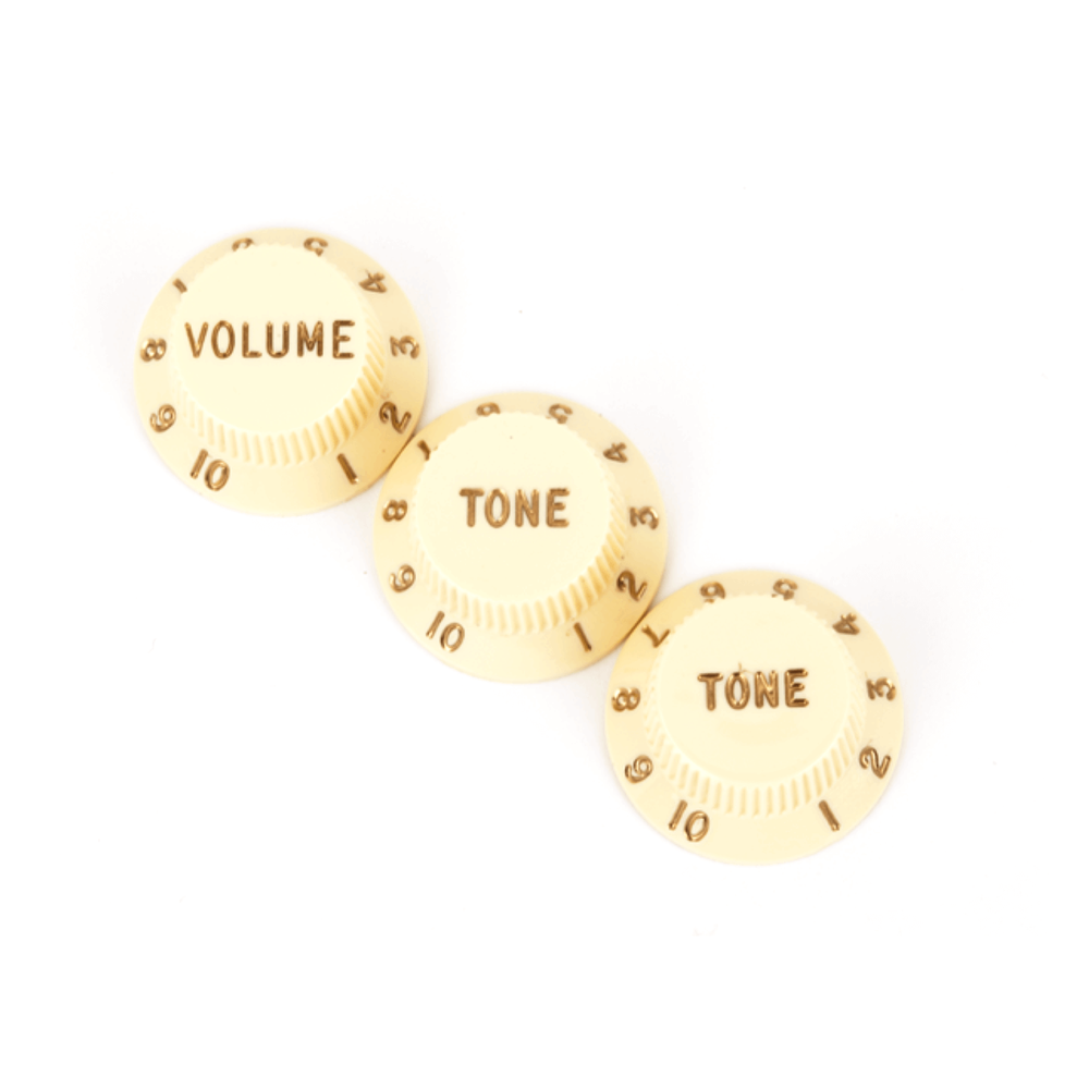 Fender Stratocaster® Knobs, White (Volume, Tone, Tone) (3)