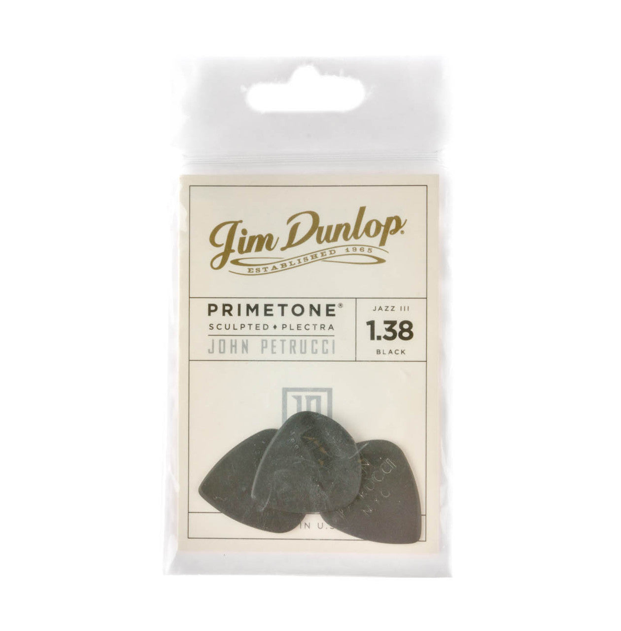 Dunlop John Petrucci Primetone 1.38mm 3-Pack Black