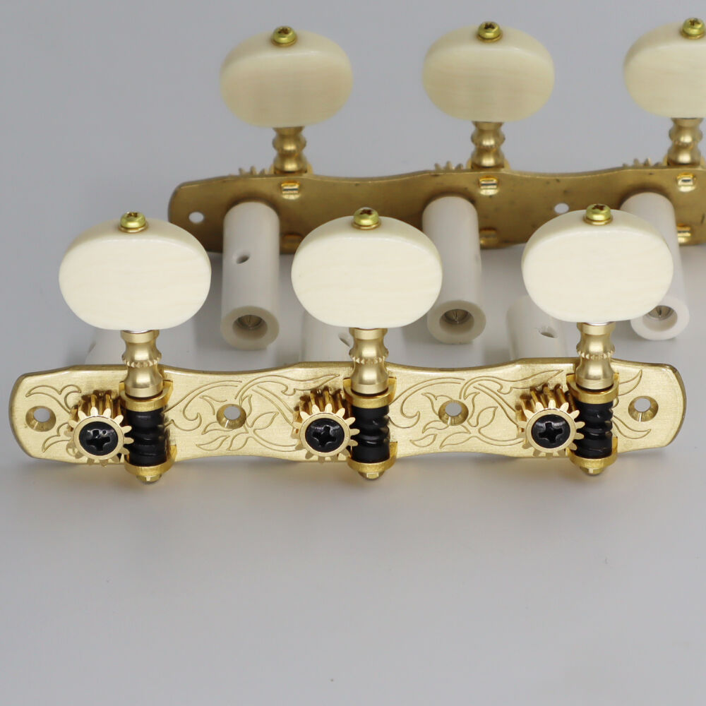Gotoh 1800-1M Classical Machine Heads Gold Engraved Plates Ivory Style Buttons 35mm