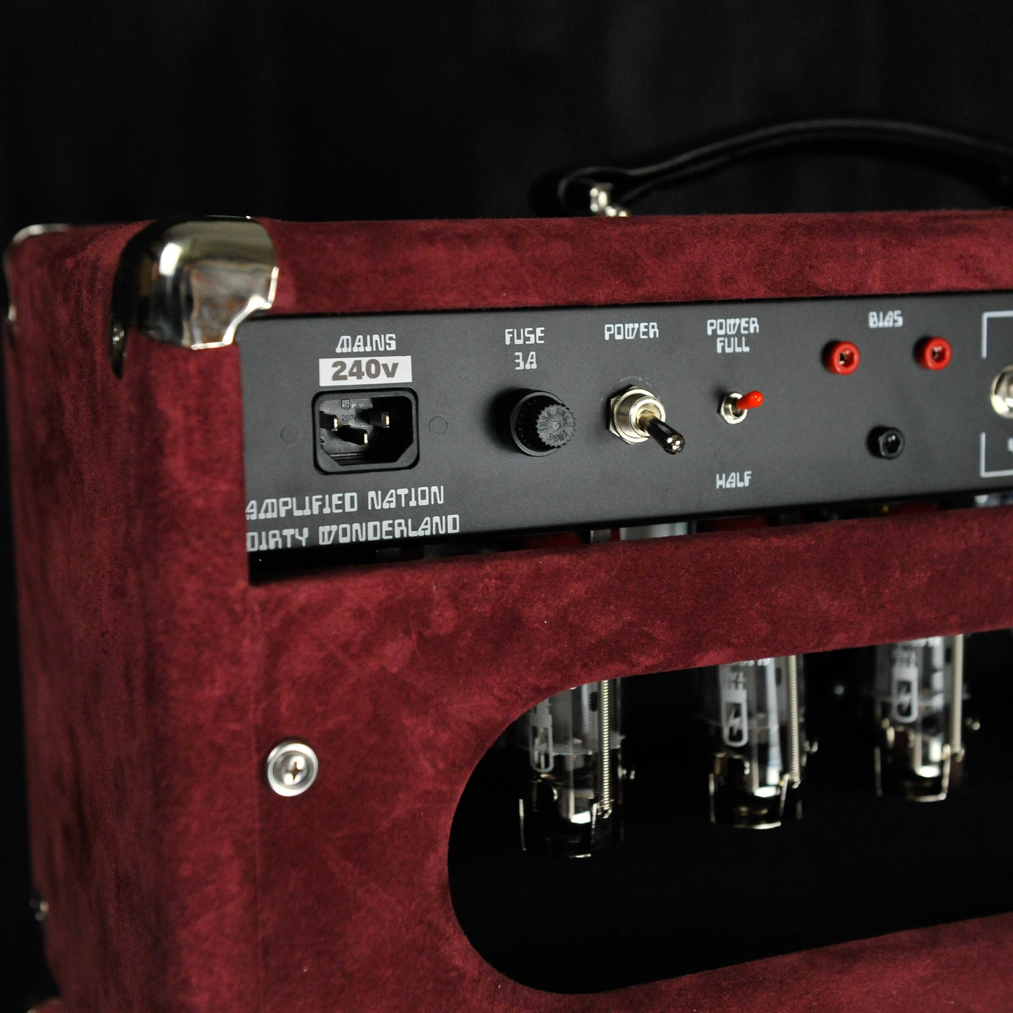 Amplified Nation Dirty Wonderland Head (100W )Maroon Suede/Black Sparkle Grill