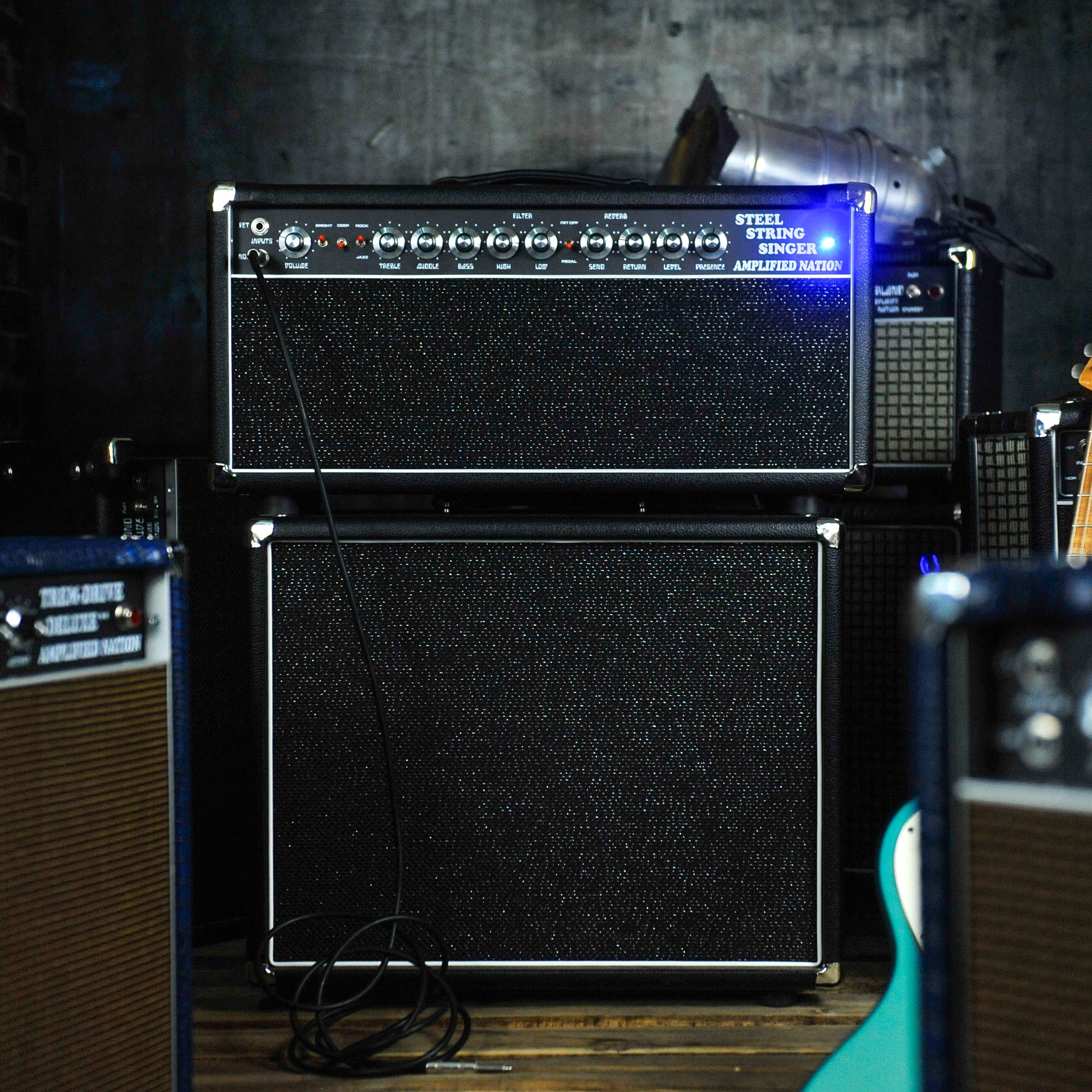 Amplified Nation Six String Sustain ( Steel String Singer) Head  Black Tolex / Black Sparkle Grill