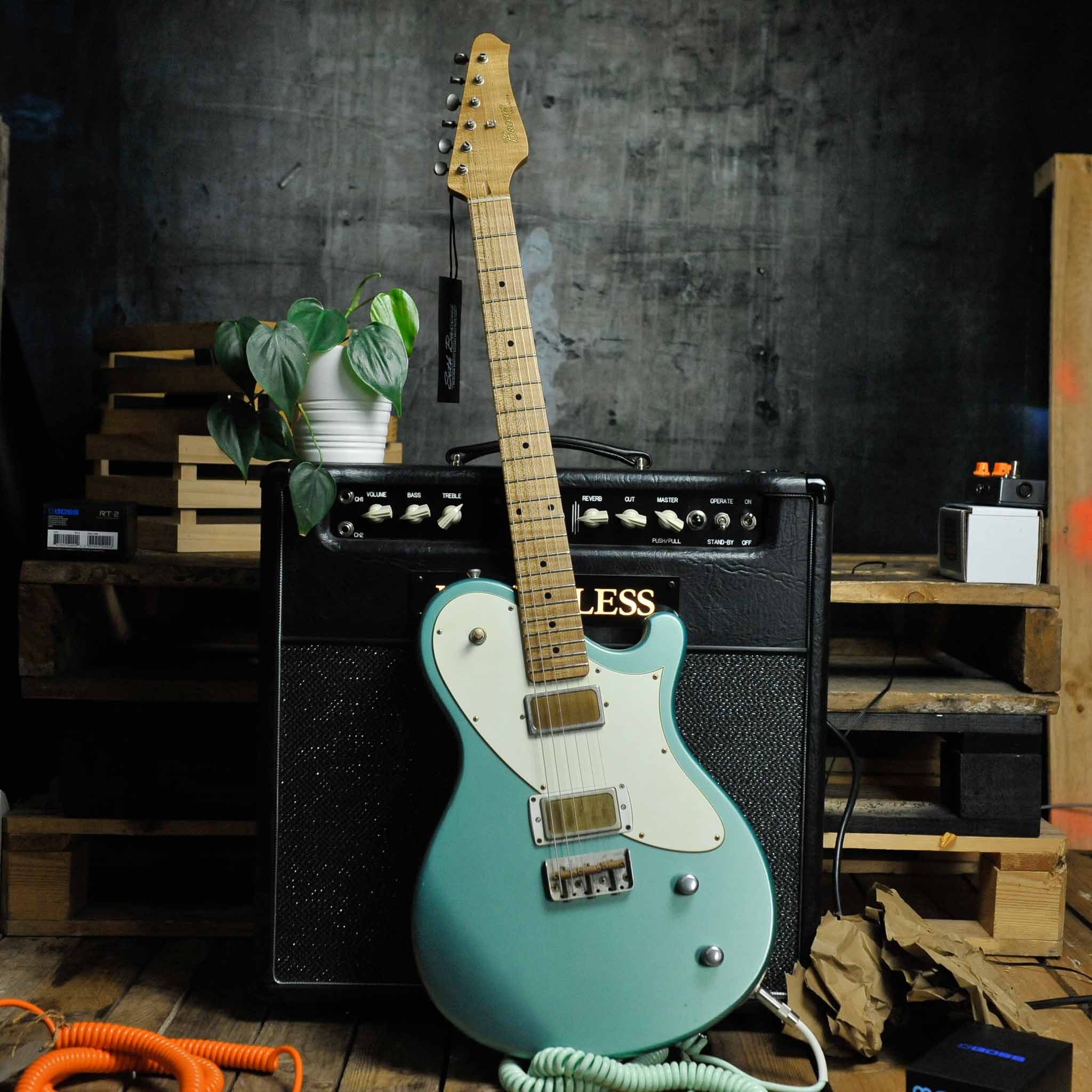 Seth Baccus Shoreline JM HH Maple/ Aged Ocean Jade Metallic, Gold Foil Pickups