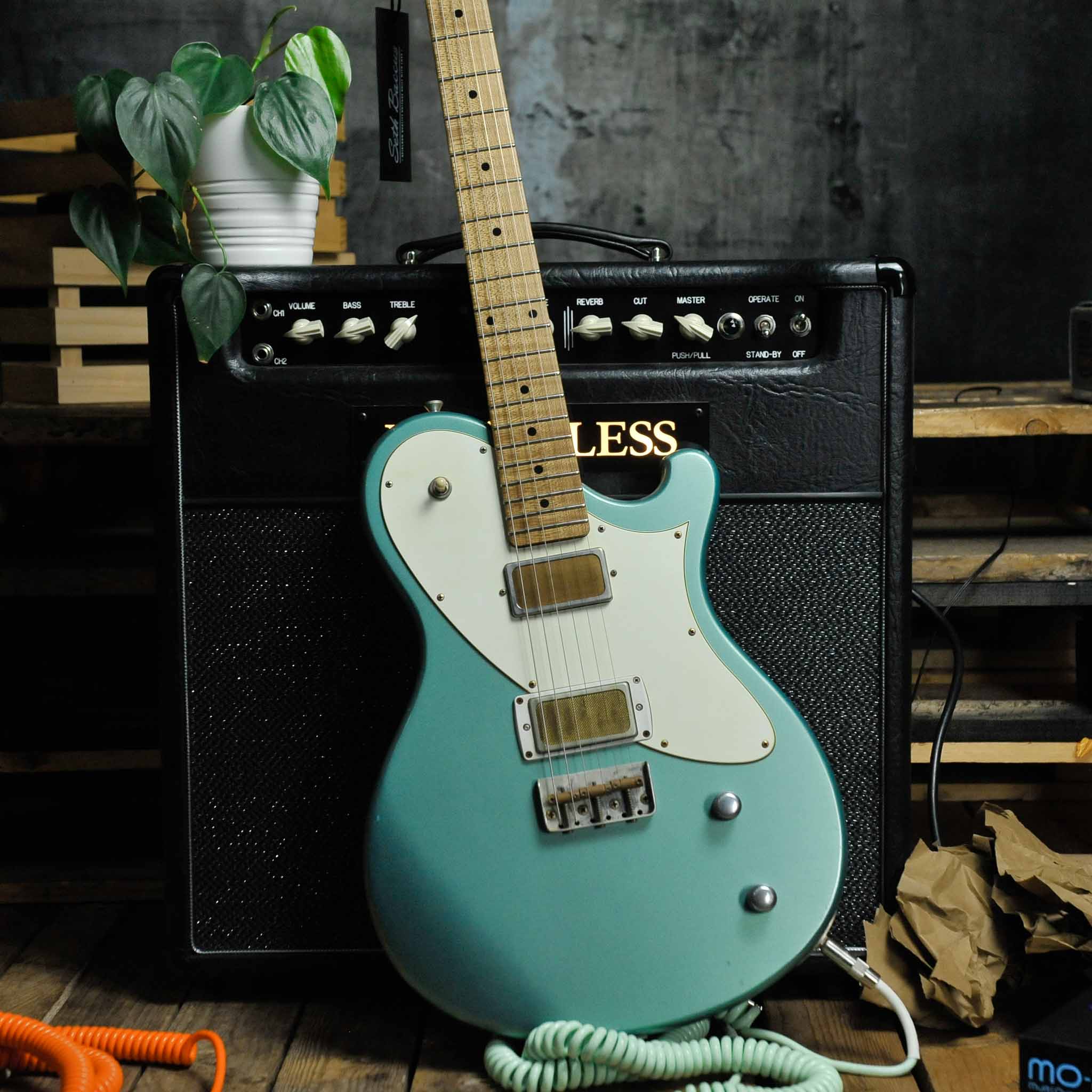 Seth Baccus Shoreline JM HH Maple/ Aged Ocean Jade Metallic, Gold Foil Pickups