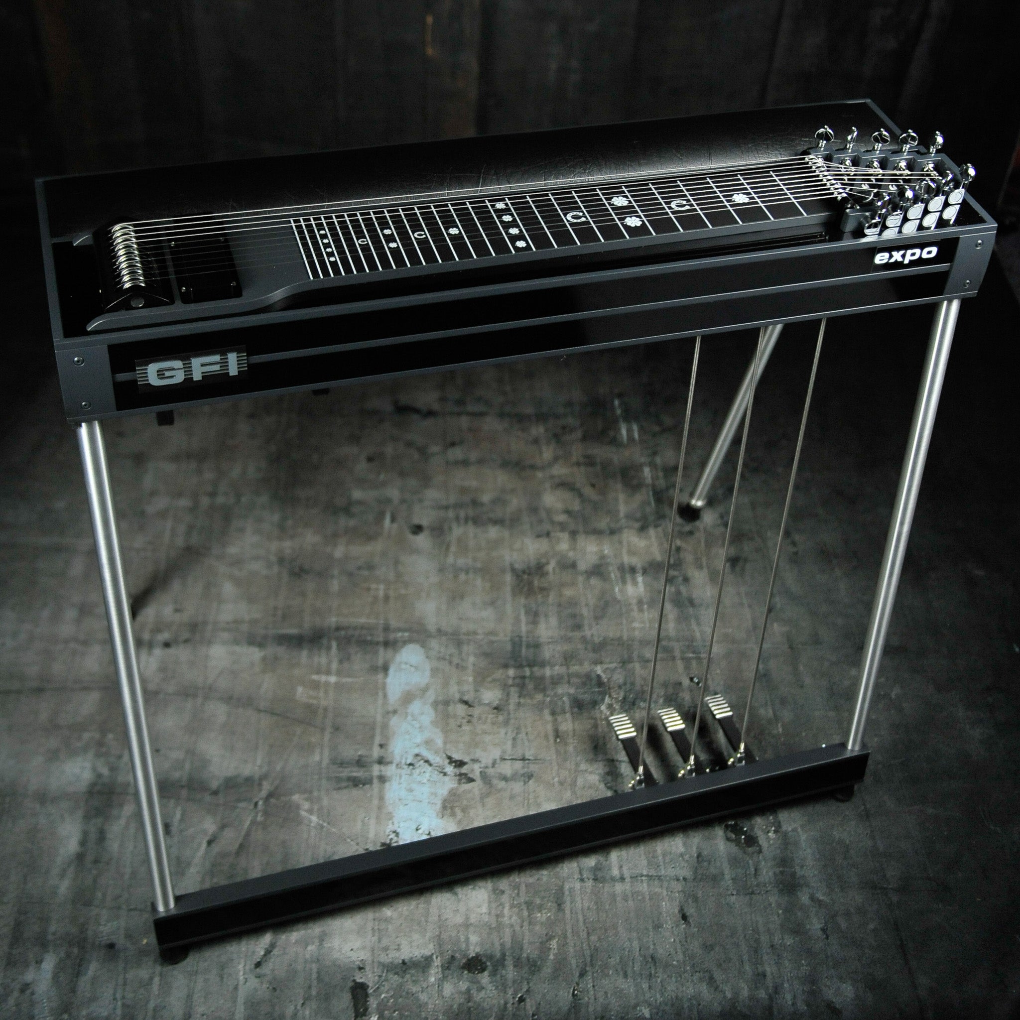 GFI S10  PE Expo Model with Pad - Black Pedal Steel Guitar
