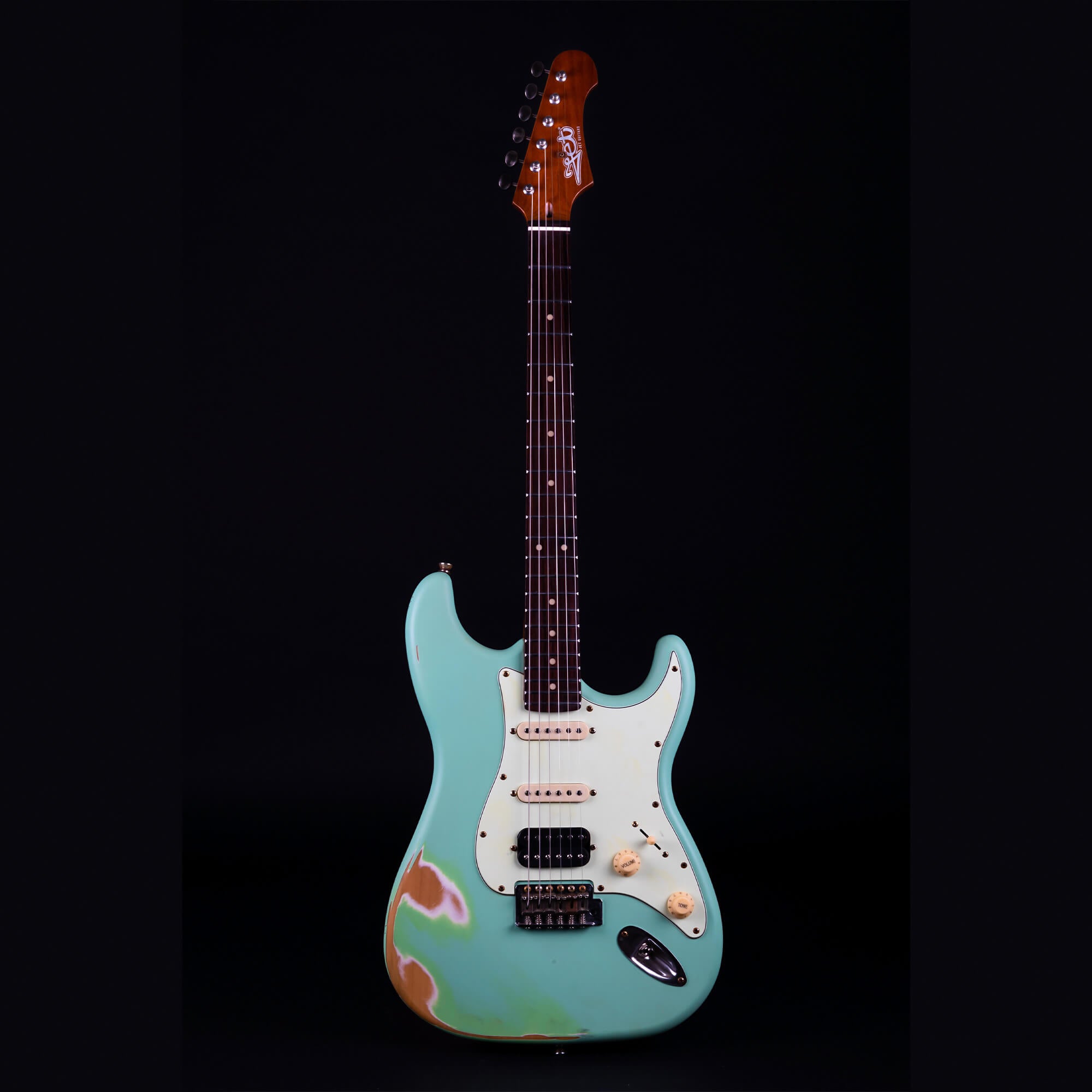 Jet JS-400-RELIC-SFG HSS, Roasted Maple, Seafoam Green, Relic Electric Guitar