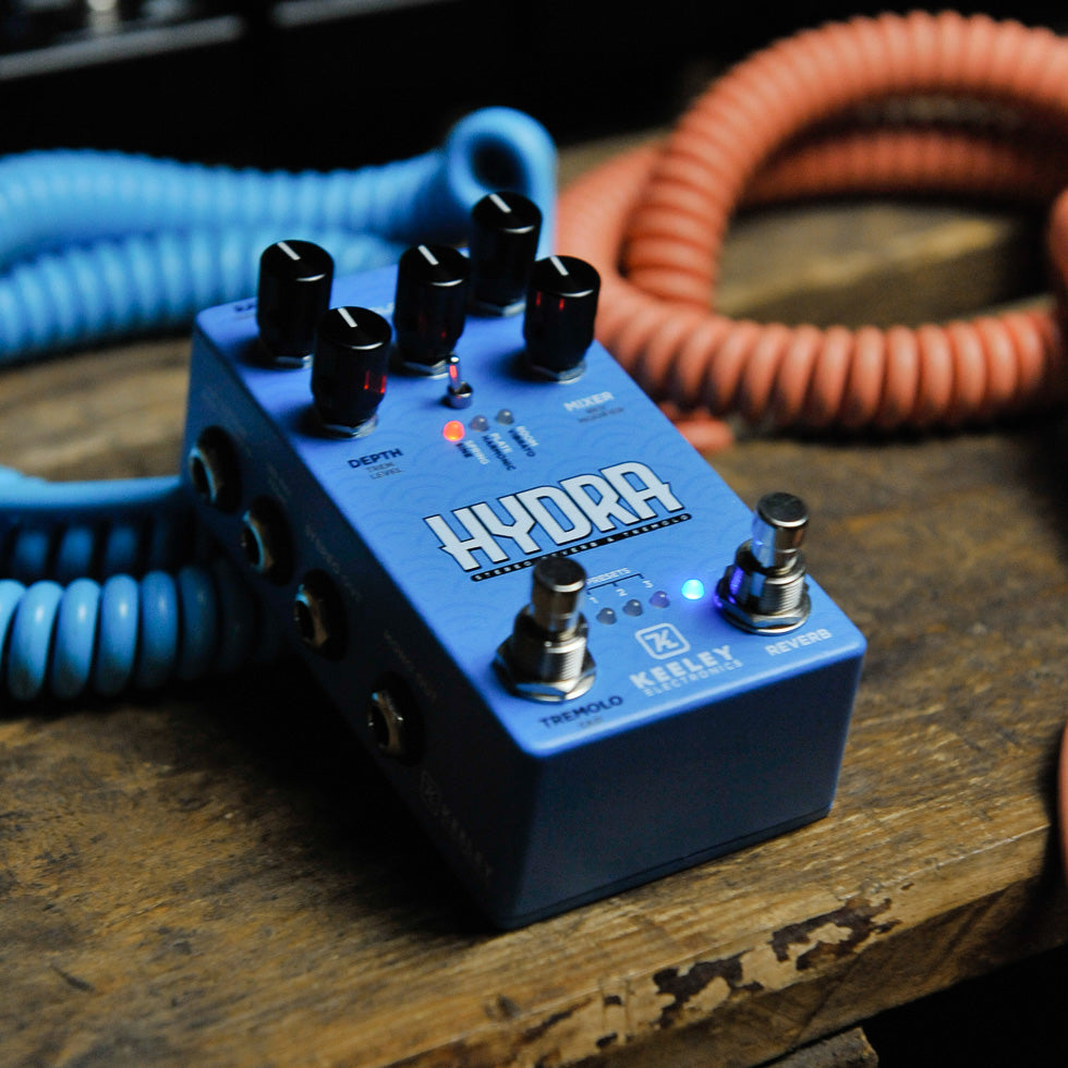 hydra midi pedal Keeley Hydra Stereo Reverb & Tremolo Pedal – Gladesville Guitar Factory