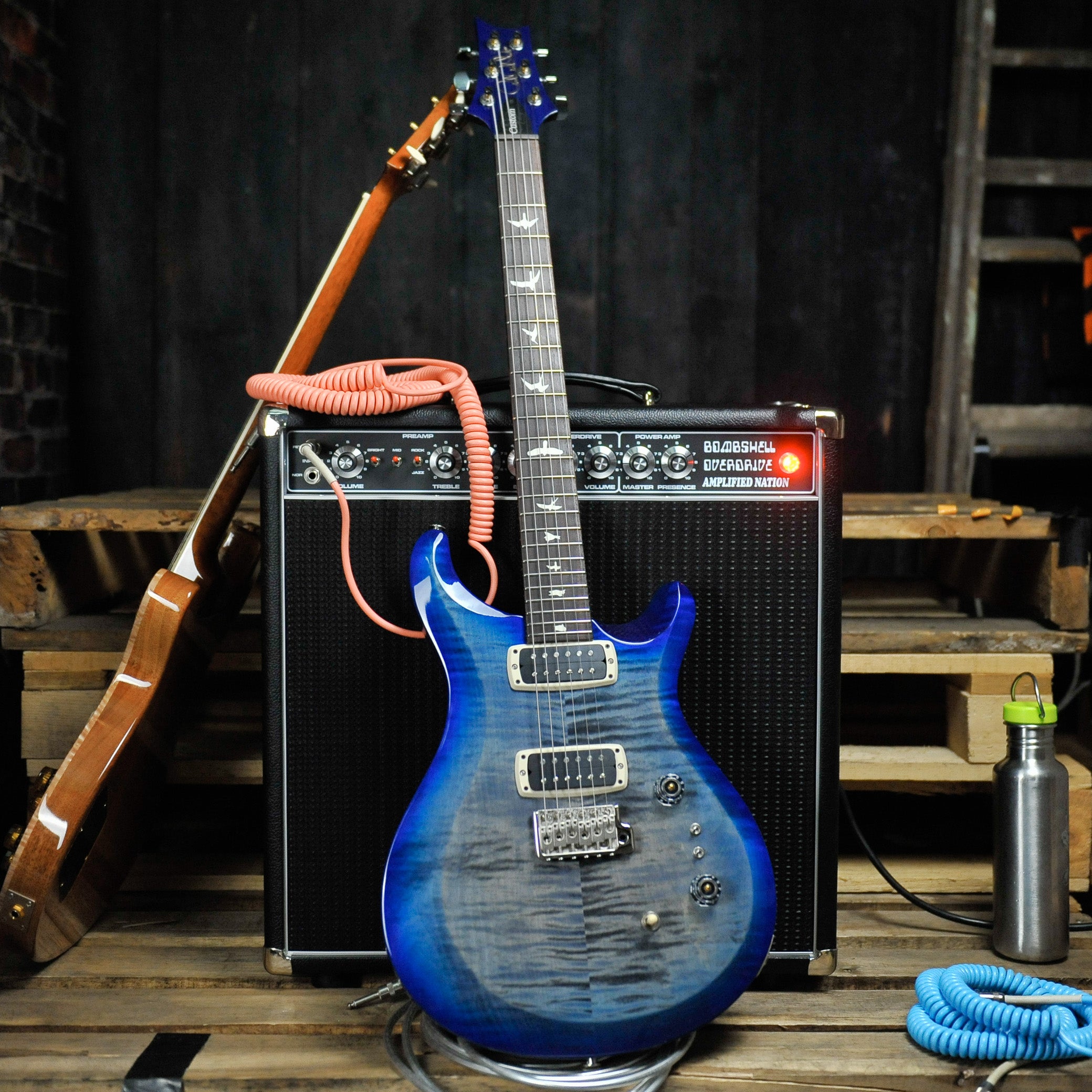 PRS S2 Custom 24-08 Faded Grey Black Blue Burst w/Bag