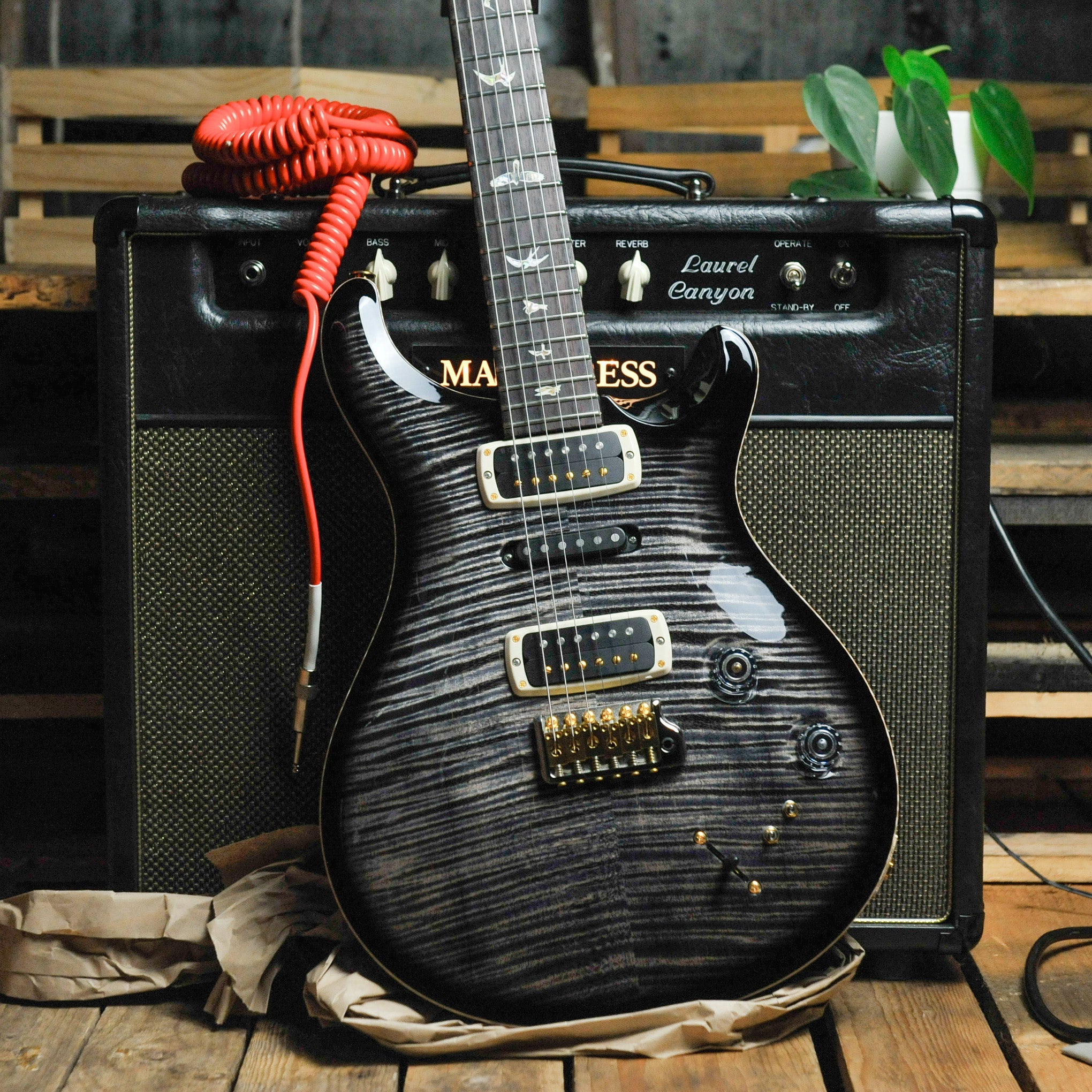 PRS Modern Eagle V: 10 Top, Charcoal Burst w/Case