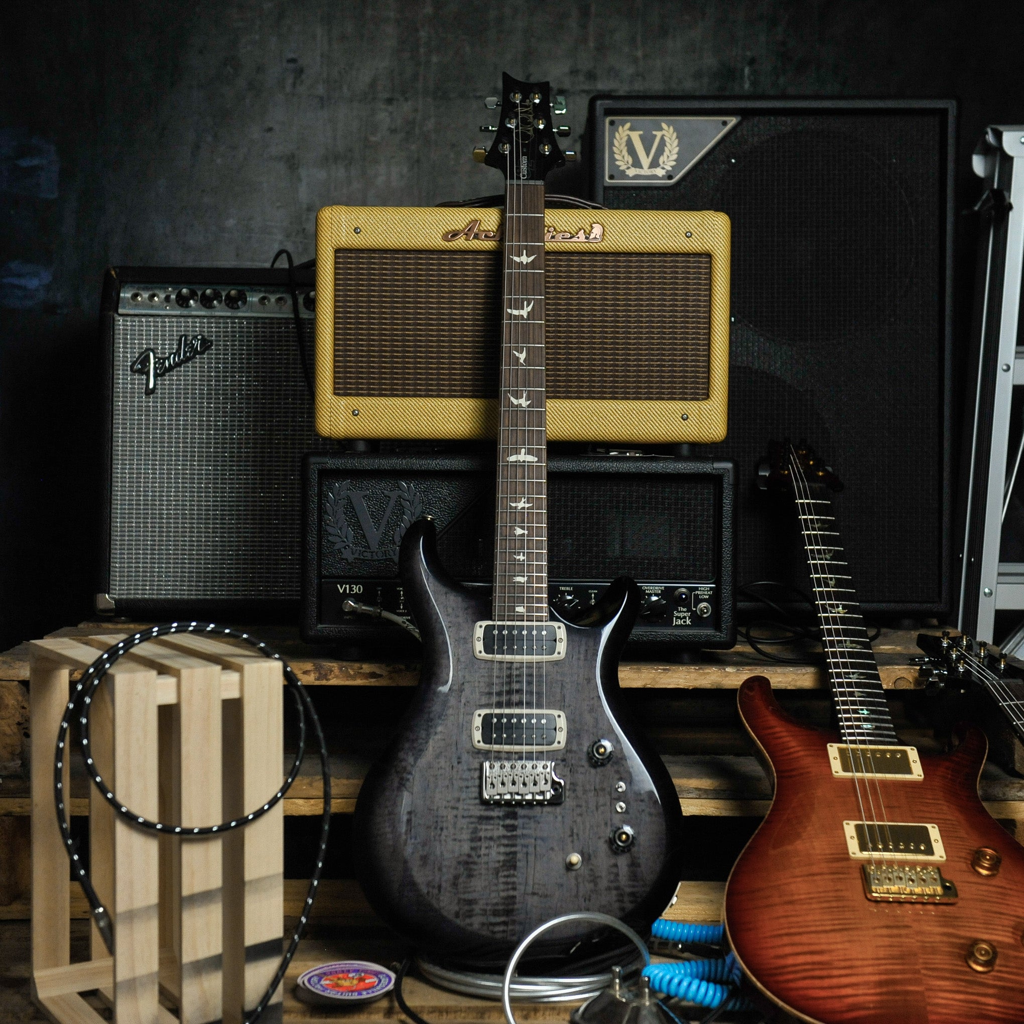 PRS S2 Custom 24-08 Faded Grey Black Burst w/Bag