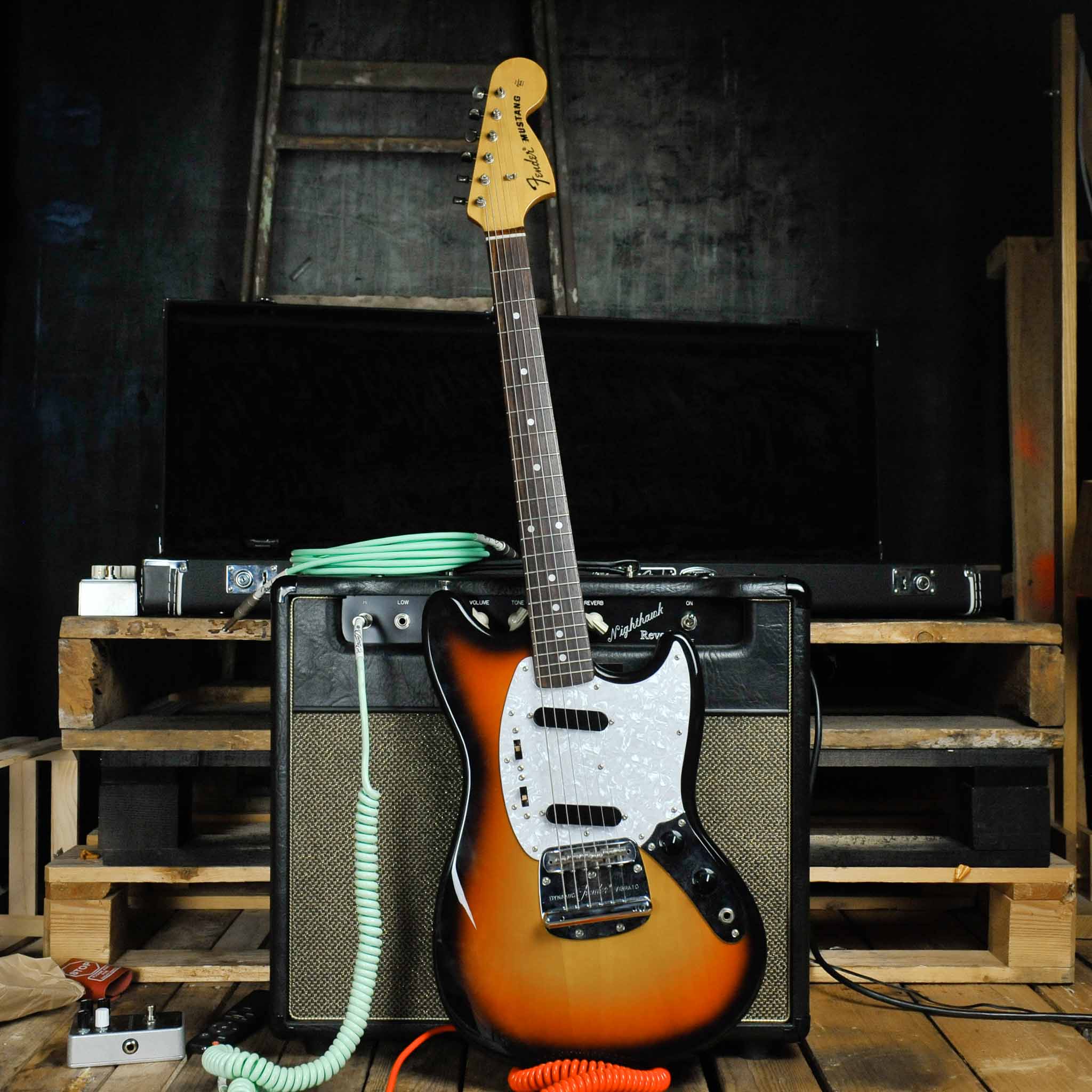 フジゲン制　1994-1995年製造　Fender Japan Mustang Fender Mustang MIJ Fujigen Factory 1994-1995 Sunburst w/Case