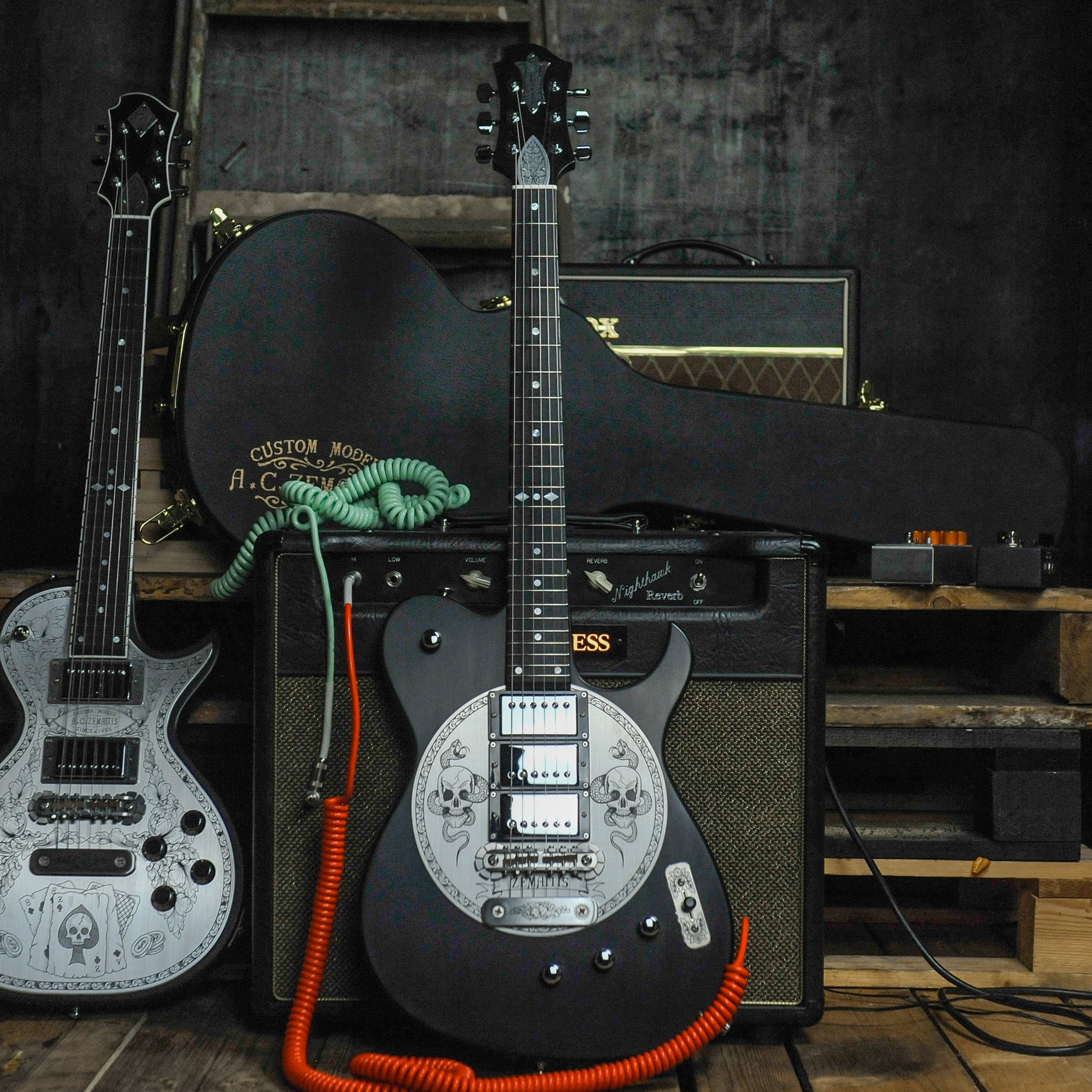 Zemaitis DFG24-3 Humbucker Electric Guitar - Black