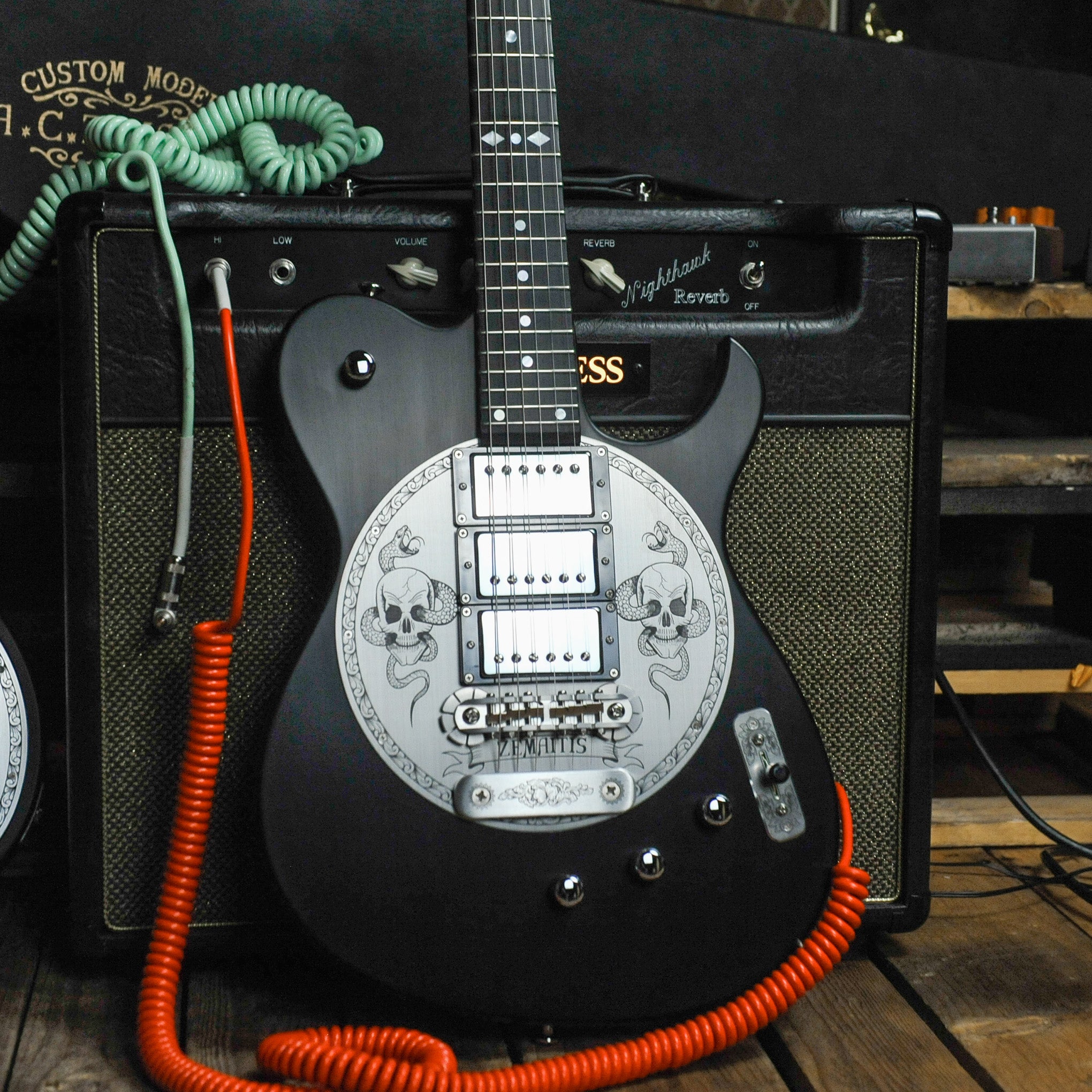 Zemaitis DFG24-3 Humbucker Electric Guitar - Black