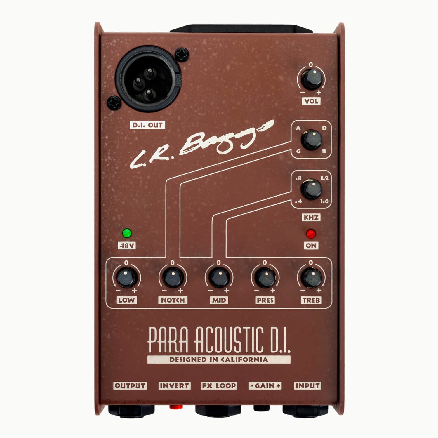 LR Baggs Para DI Acoustic Guitar Direct Box & Preamp w/ 5-Band EQ - Gold