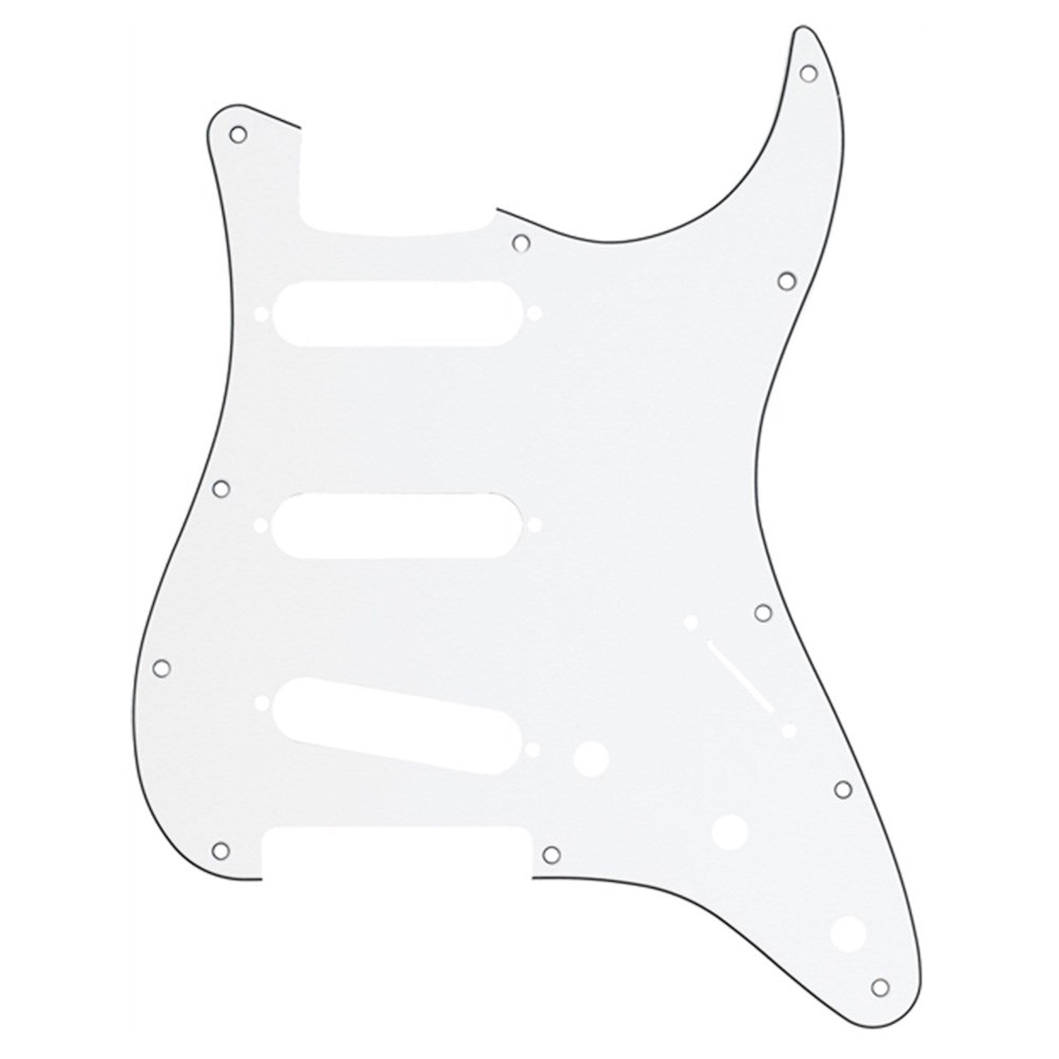 Fender Pickguard, Stratocaster® S/S/S, 11-Hole Mount, W/B/W, 3-Ply