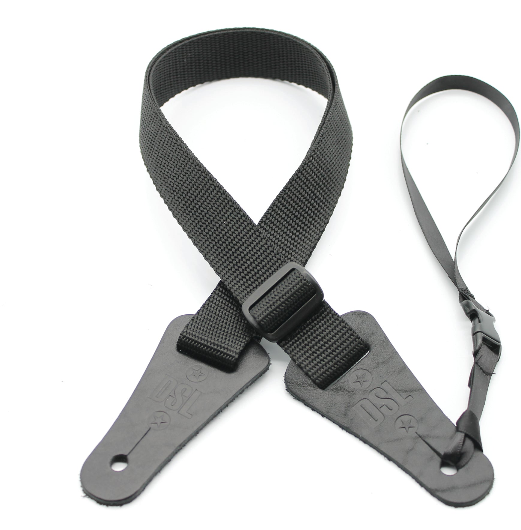 DSL 25mm Ukulele Poly Black Strap