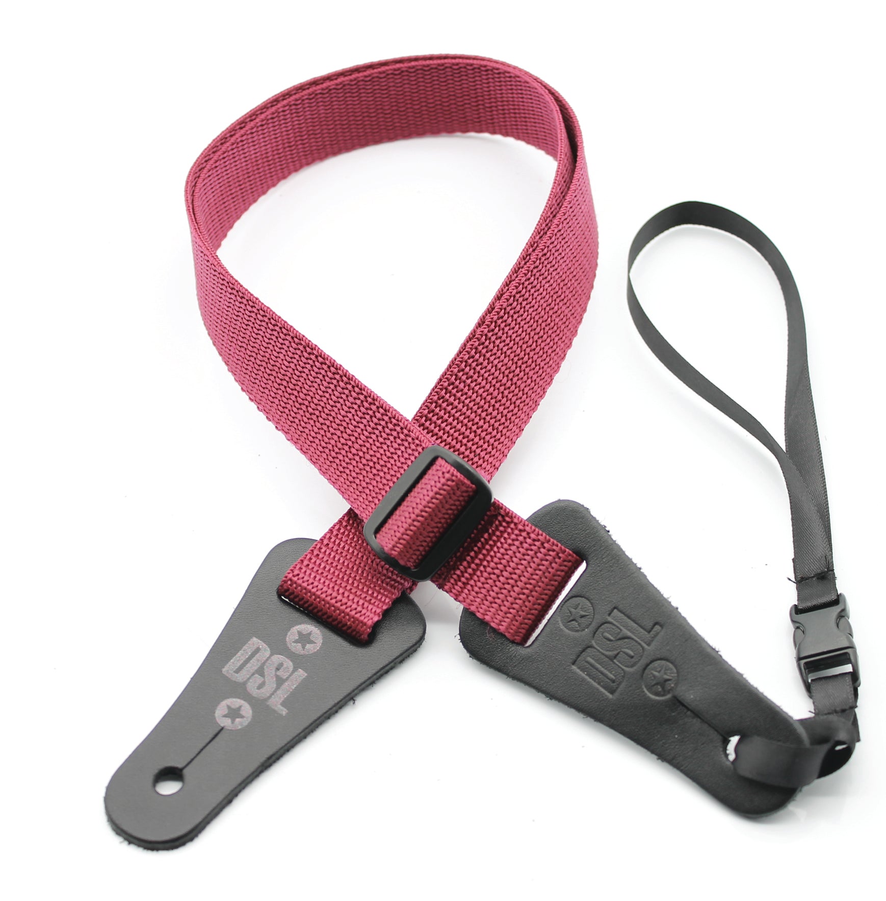 DSL 25mm Ukulele Poly Burgundy Strap