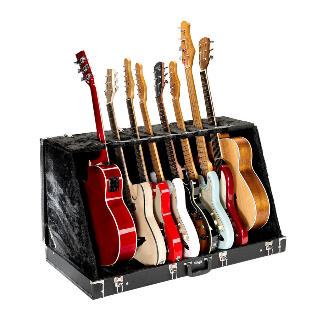 Stagg GDC-8 Portable Guitar Rack Case (holds Electric + Acoustic Guitars) - Online Only