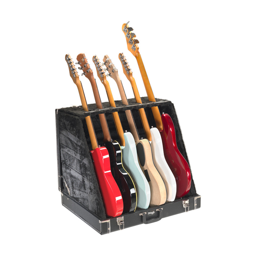 Stagg GDC-6 Portable Guitar Rack Case (holds Electric + Acoustic Guitars)