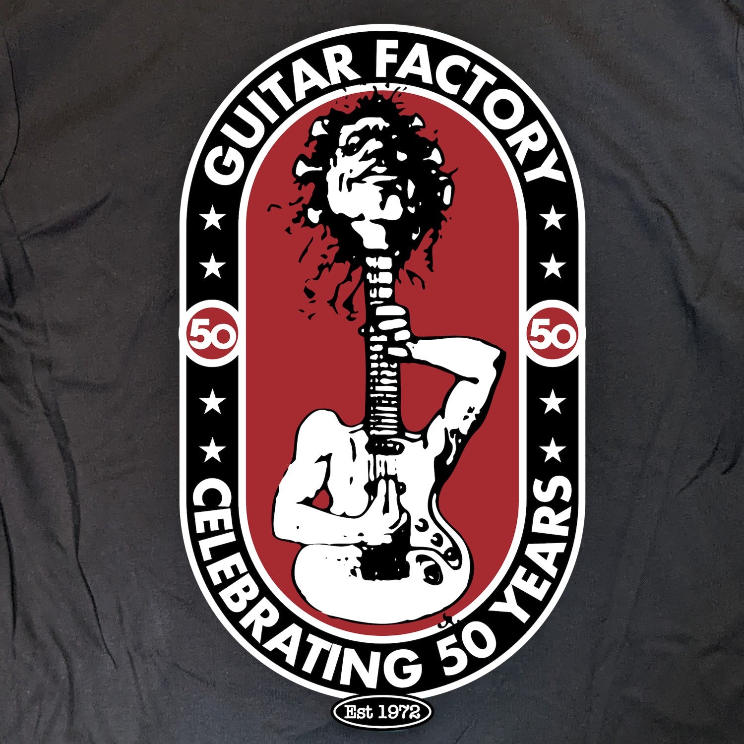 Guitar Factory 50th Guitar Guy Tee - Black XL