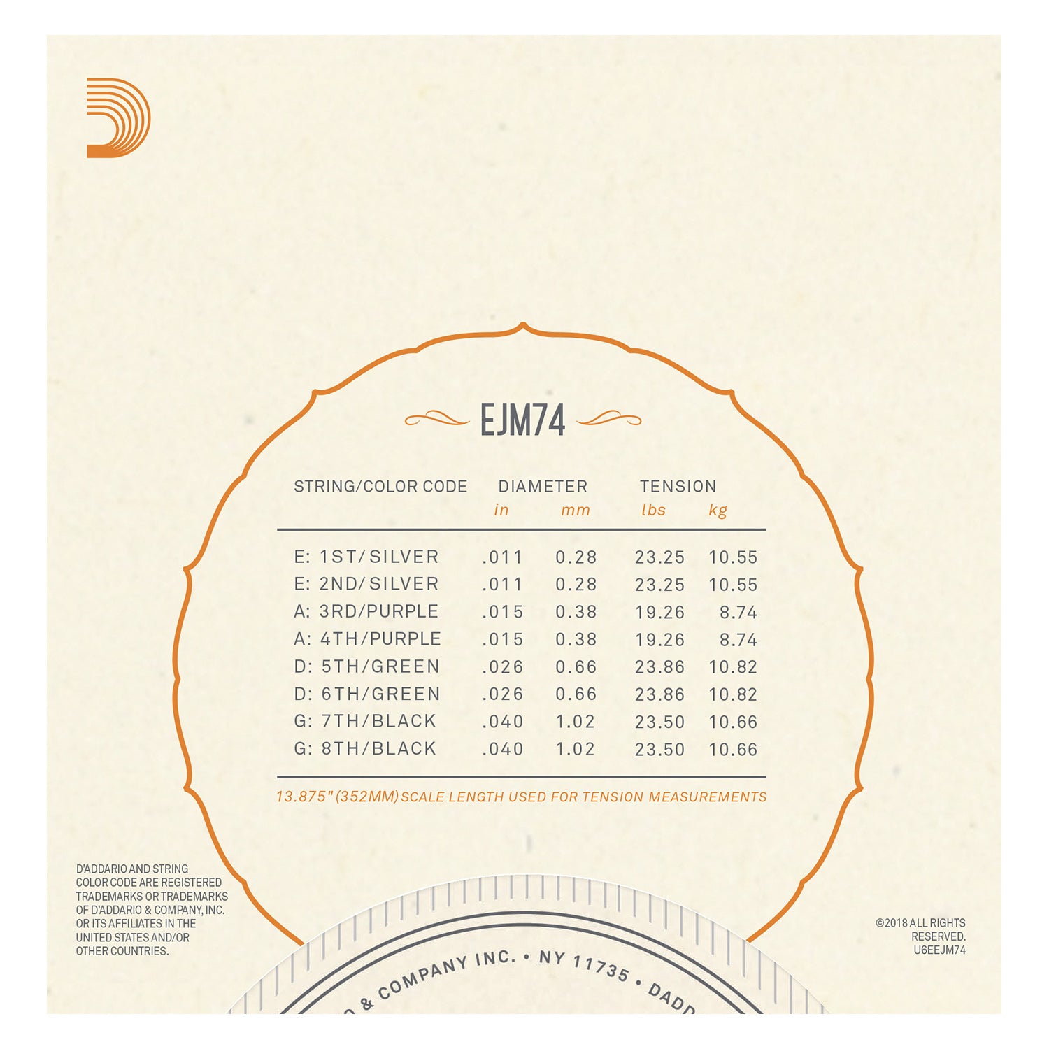 D'Addario EJM74 Monel Mandolin Strings, Medium, 11-40