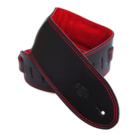 DSL 3.5" Padded Suede Straps Black/Red