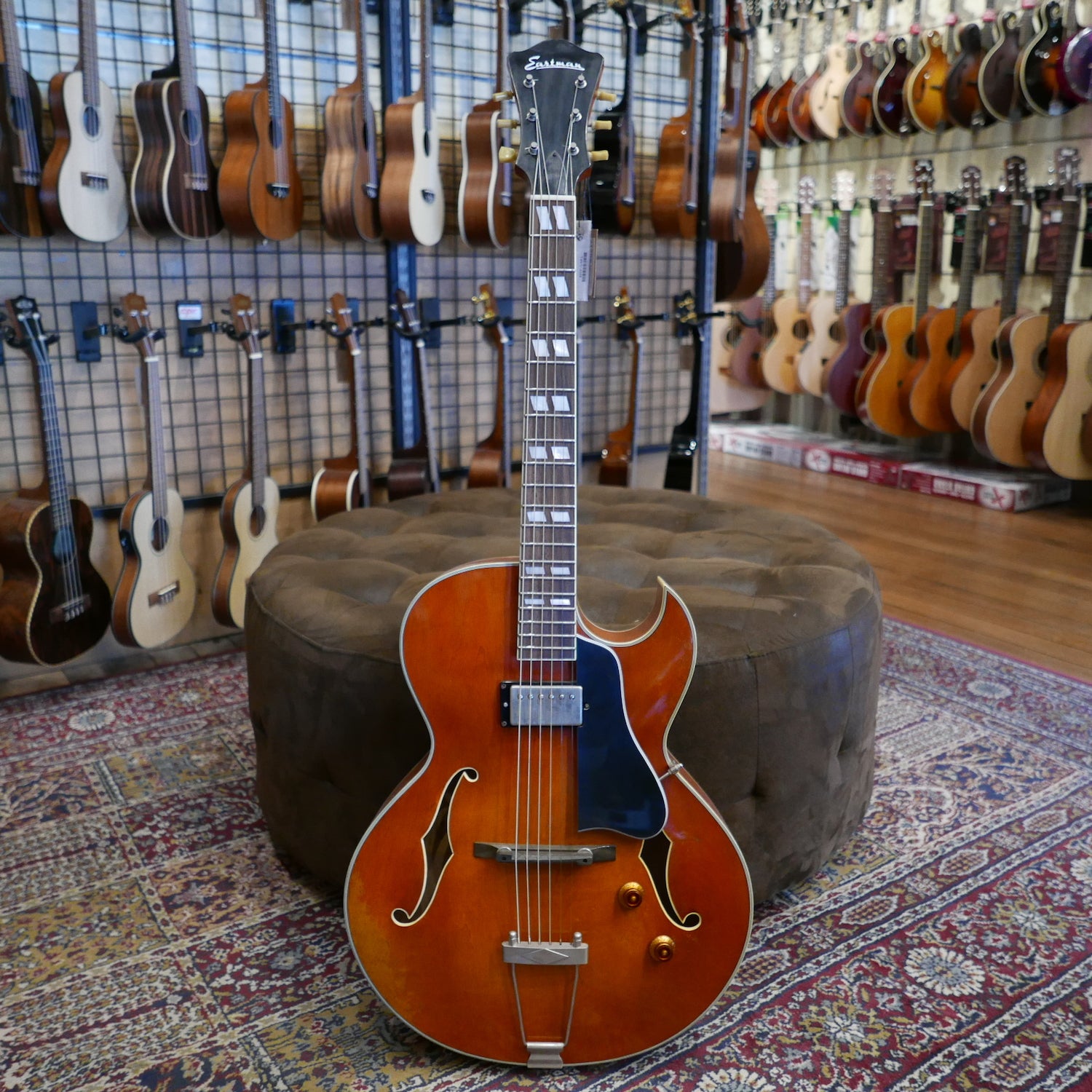 Eastman T49/V-AMB Thinline Semi-Hollow Electric-Amber