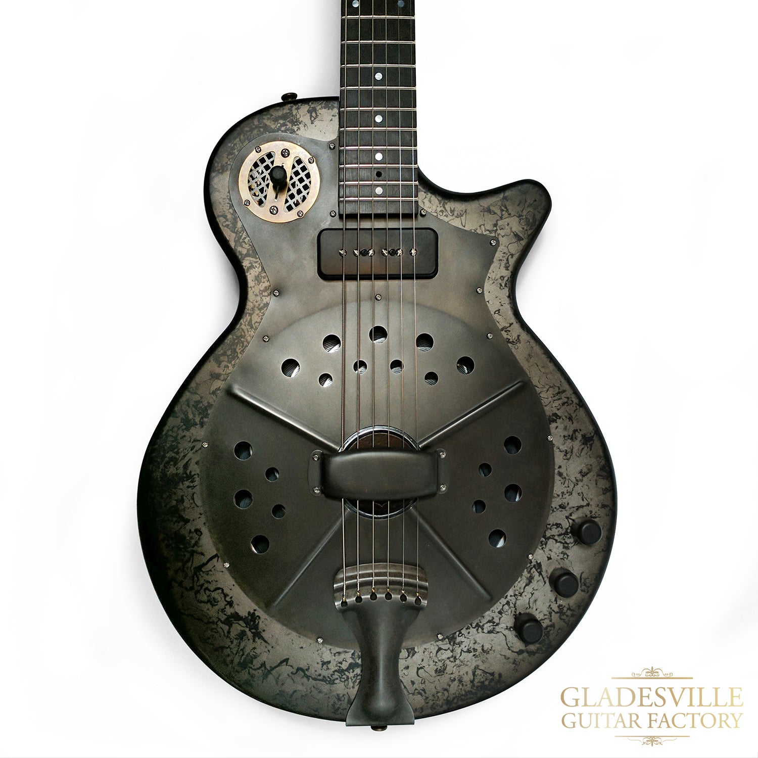 National Pioneer RP1 Black Rust Resonator Electric Guitar