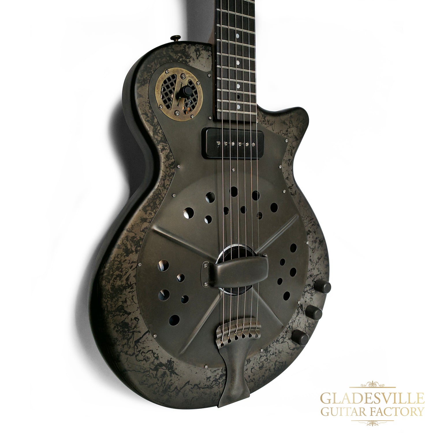 National Pioneer RP1 Black Rust Resonator Electric Guitar