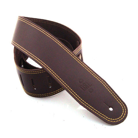 DSL 2.5" Single Ply Saddle Brown Straps Yellow Stitch