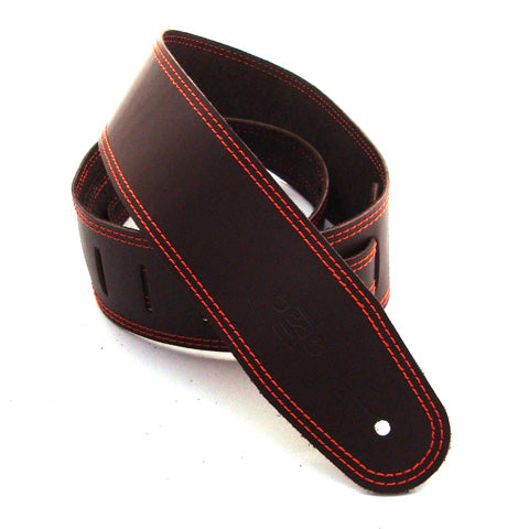 DSL 2.5" Single Ply Saddle Brown Straps Orange Stitch