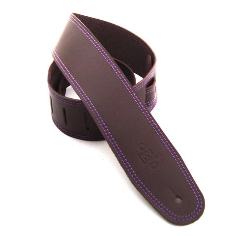DSL 2.5" Single Ply Saddle Brown Straps Purple Stitch