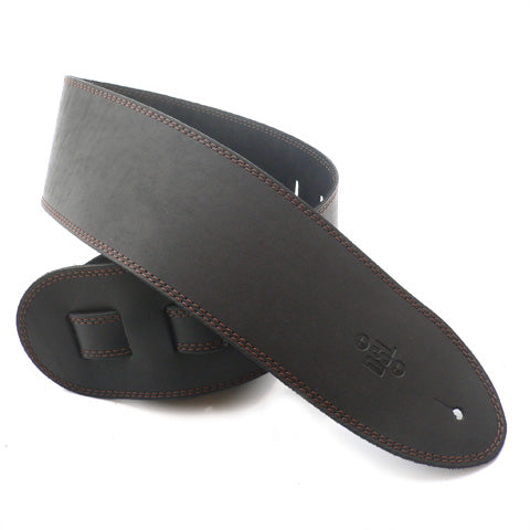 DSL 3.5" Single Ply Black Straps Brown Stitch