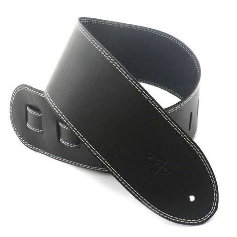 DSL 3.5" Single Ply Black Straps Beige Stitch