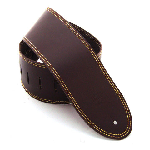 DSL 3.5" Single Ply Saddle Brown Straps Yellow Stitch