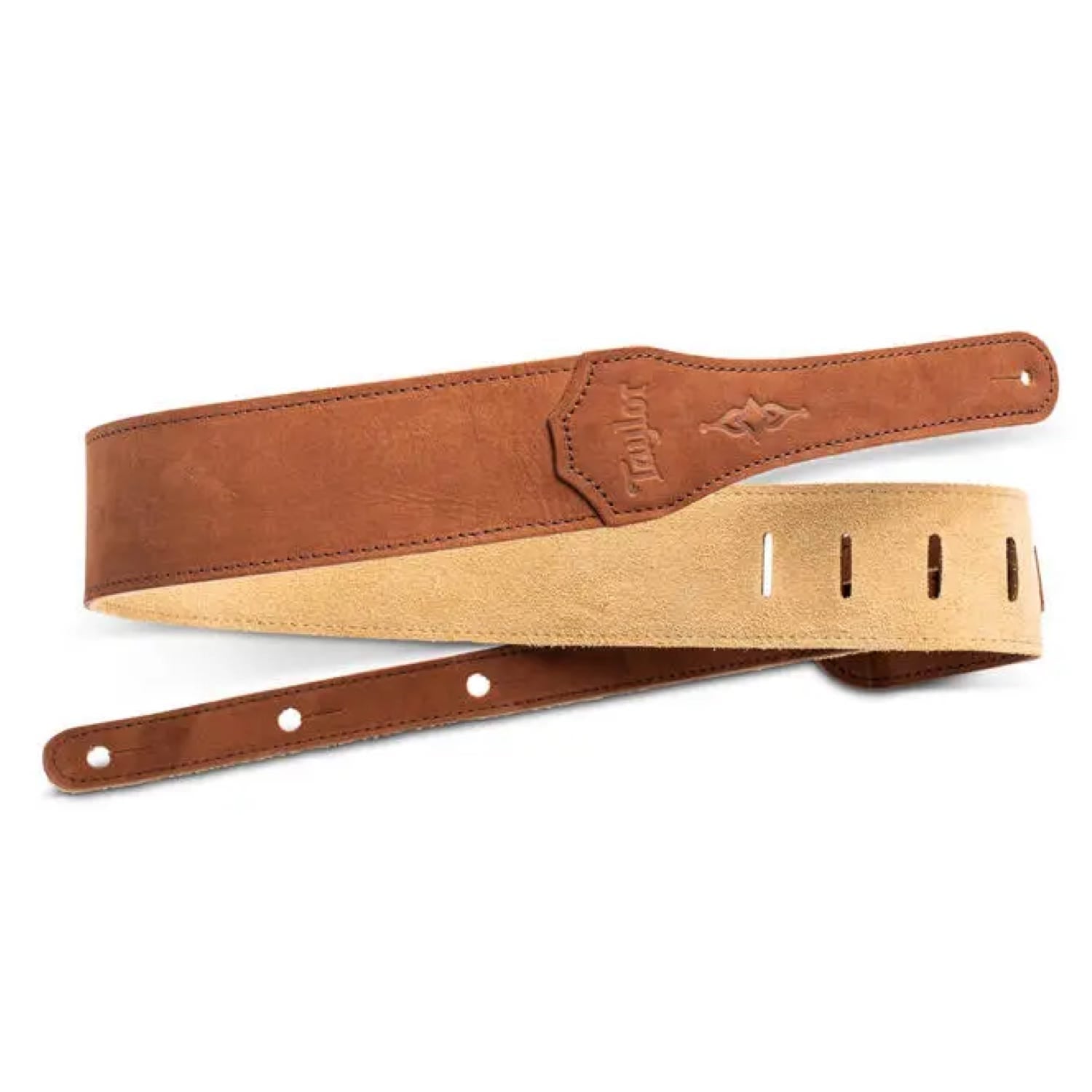 Taylor Gemstone 2.5″ Sanded Suede Guitar Strap in Medium Brown