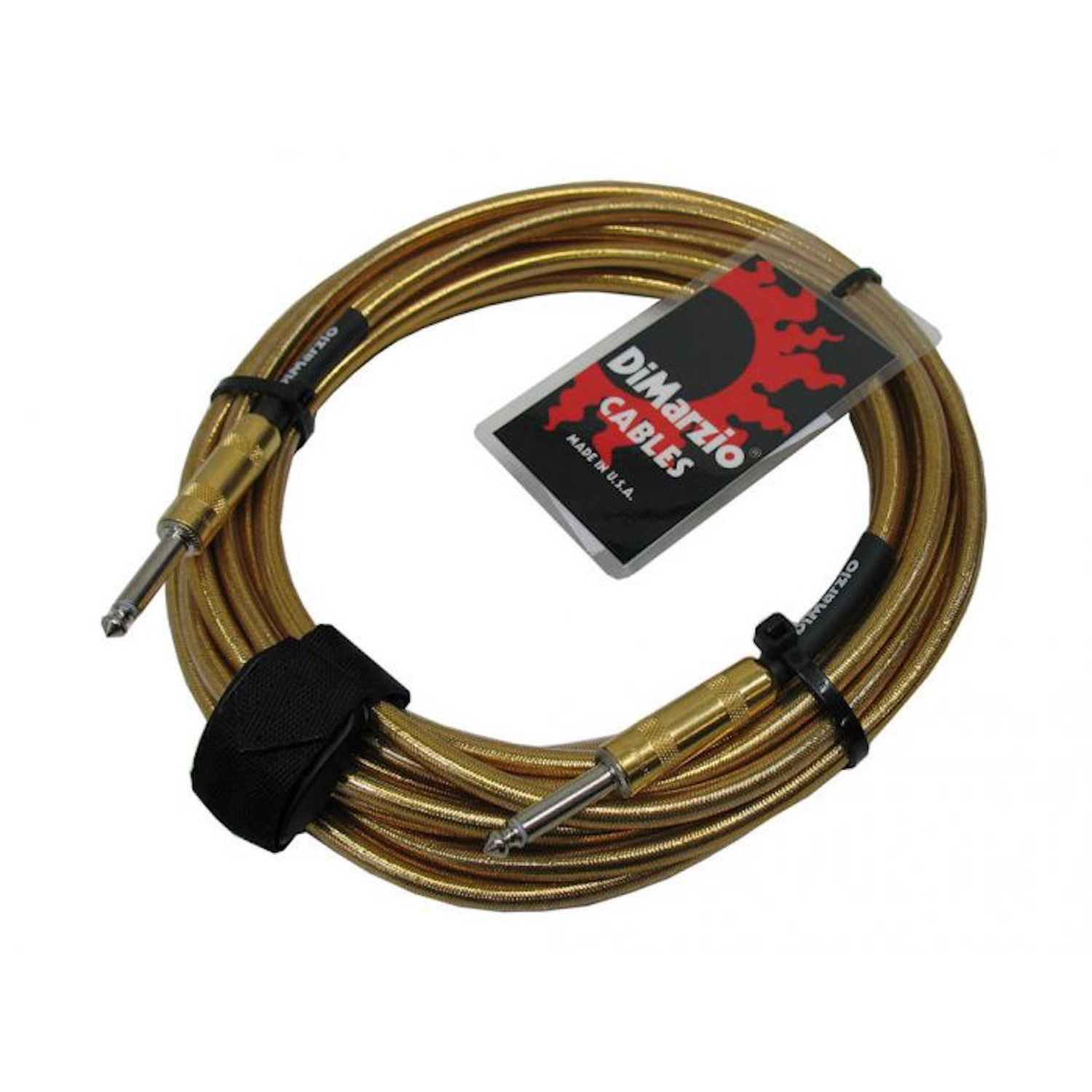 DiMarzio EP1700 Braided Instrument Cables 18-foot Gold Straight-Straight