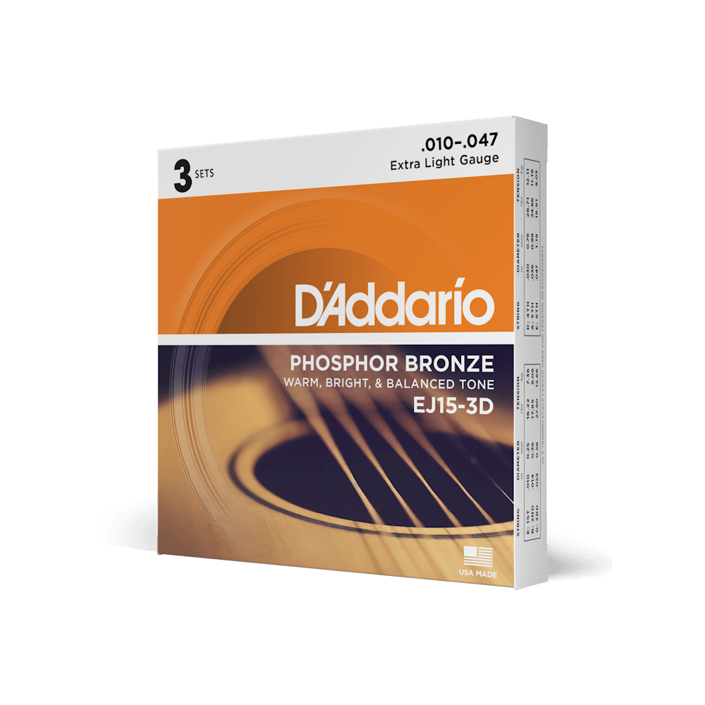 D'Addario Phosphor Bronze Acoustic Guitar Strings | Multipacks