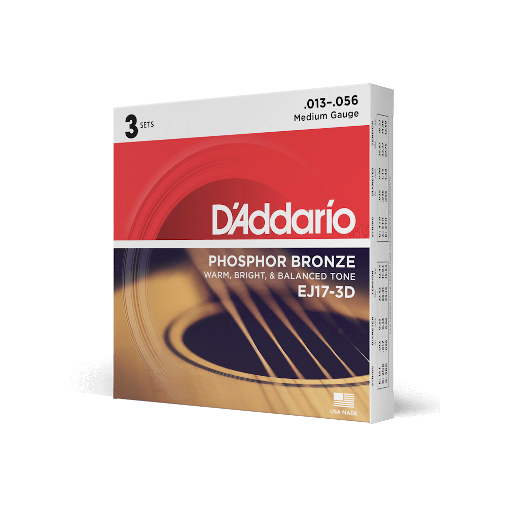 D'Addario Phosphor Bronze Acoustic Guitar Strings | Multipacks