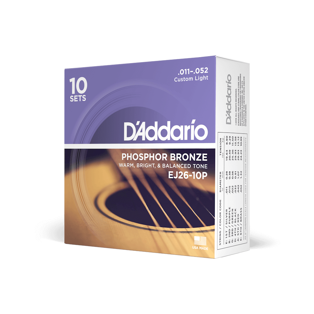 D'Addario Phosphor Bronze Acoustic Guitar Strings | Multipacks