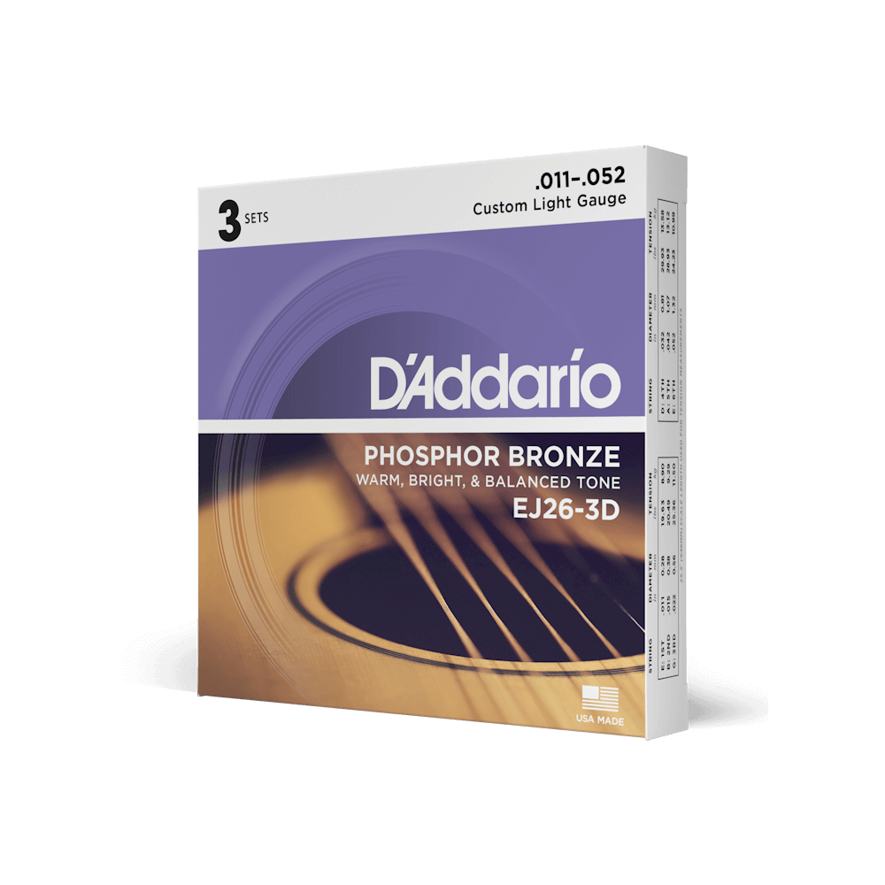 D'Addario Phosphor Bronze Acoustic Guitar Strings | Multipacks