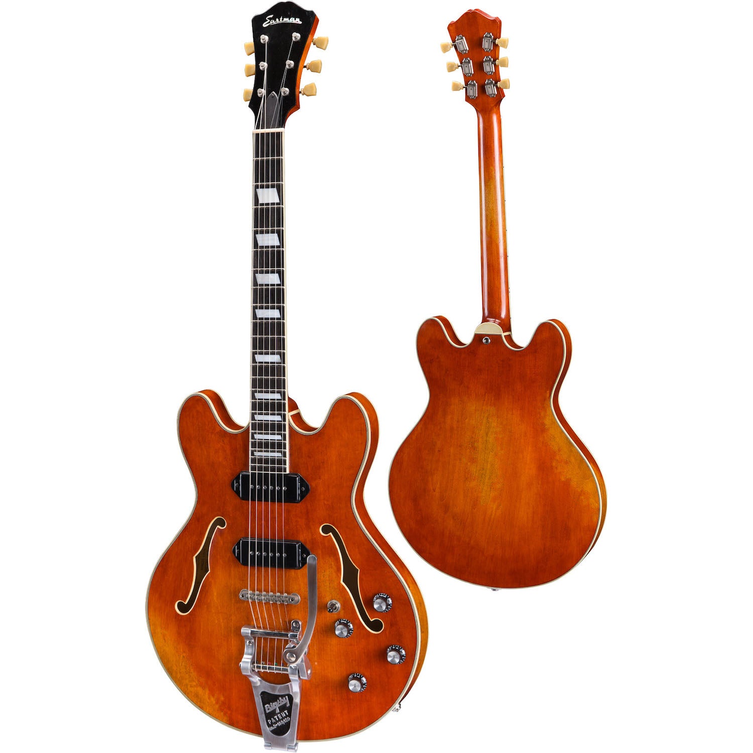 Eastman T64/V-AMB Thinline Semi-Hollow Electric Amber