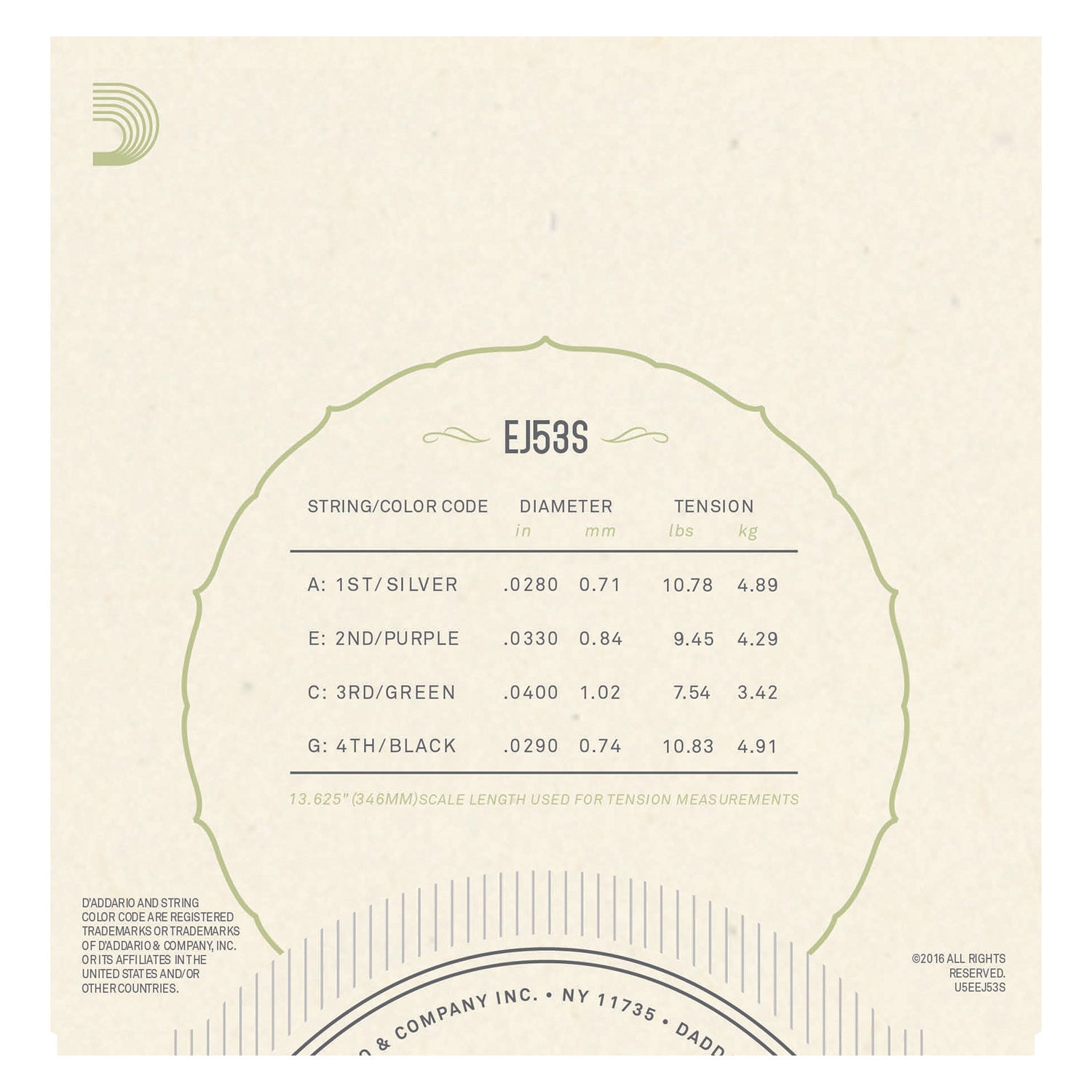 D'Addario EJ53S Pro-Arté Rectified Ukulele Strings, Hawaiian-Concert