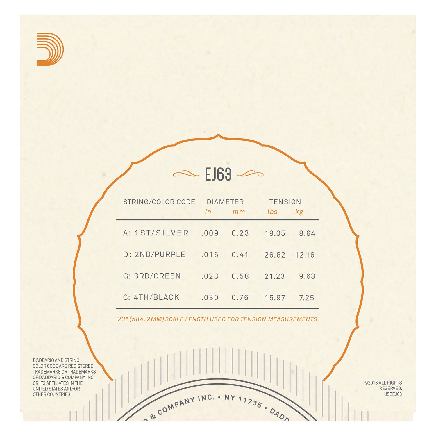 D'Addario EJ63 Tenor Banjo Strings, Nickel, 9-30