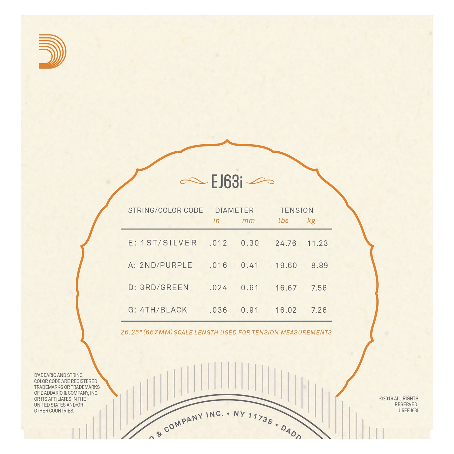 D'Addario EJ63i Irish Tenor Banjo Strings, Nickel, 12-36