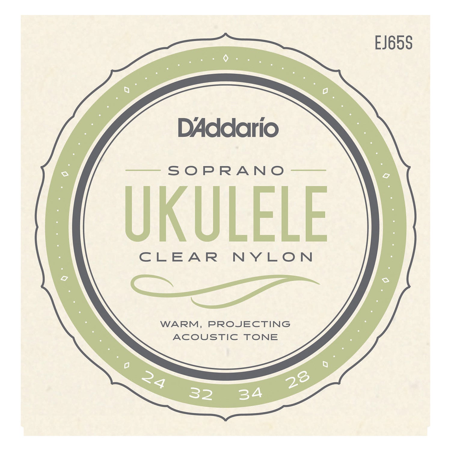 D'Addario EJ65S Pro-Arté Custom Extruded Nylon Ukulele Strings, Soprano