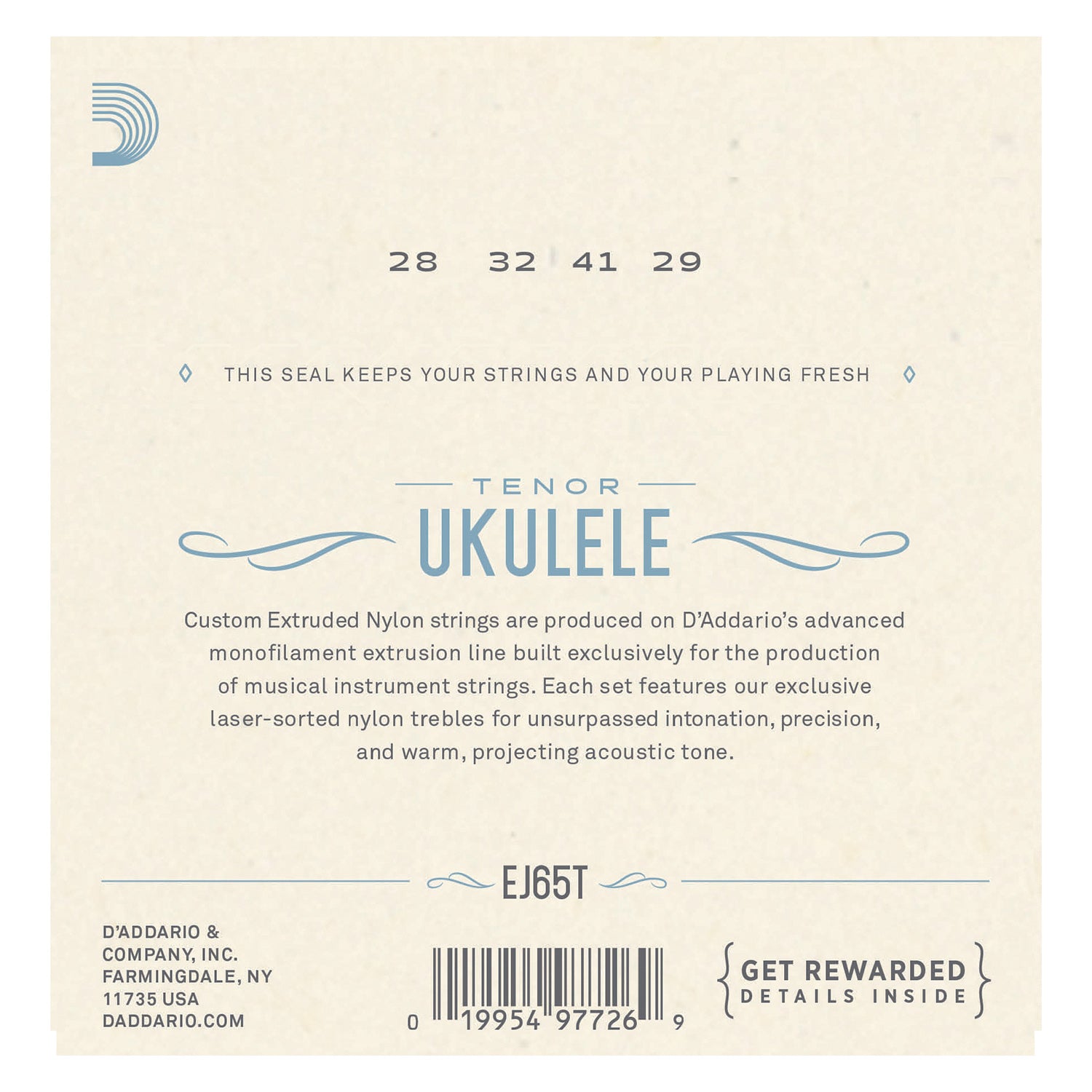 D'Addario EJ65T Pro-Arté Custom Extruded Nylon Ukulele Strings, Tenor