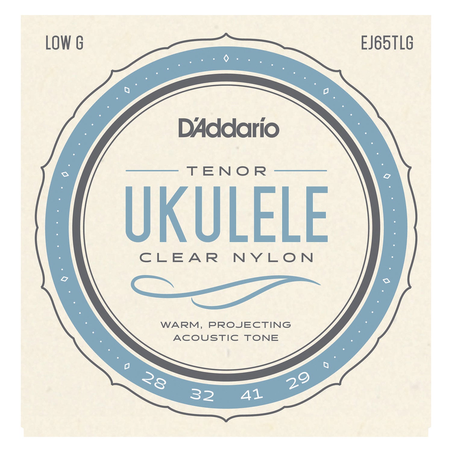 D'Addario EJ65TLG Pro-Arté Custom Extruded Nylon Ukulele Strings, Tenor Low-G
