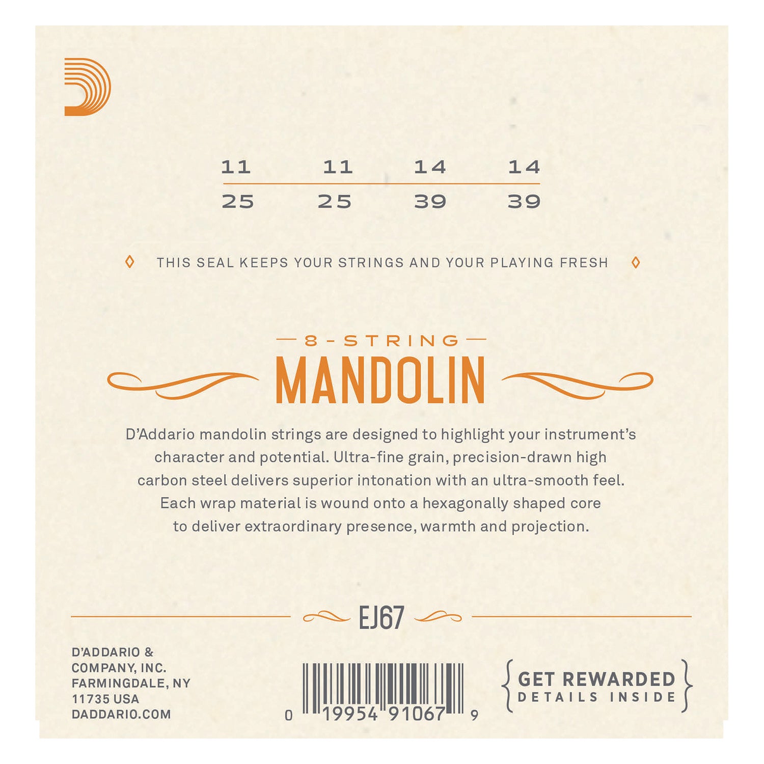 D'Addario EJ67 Nickel Mandolin Strings