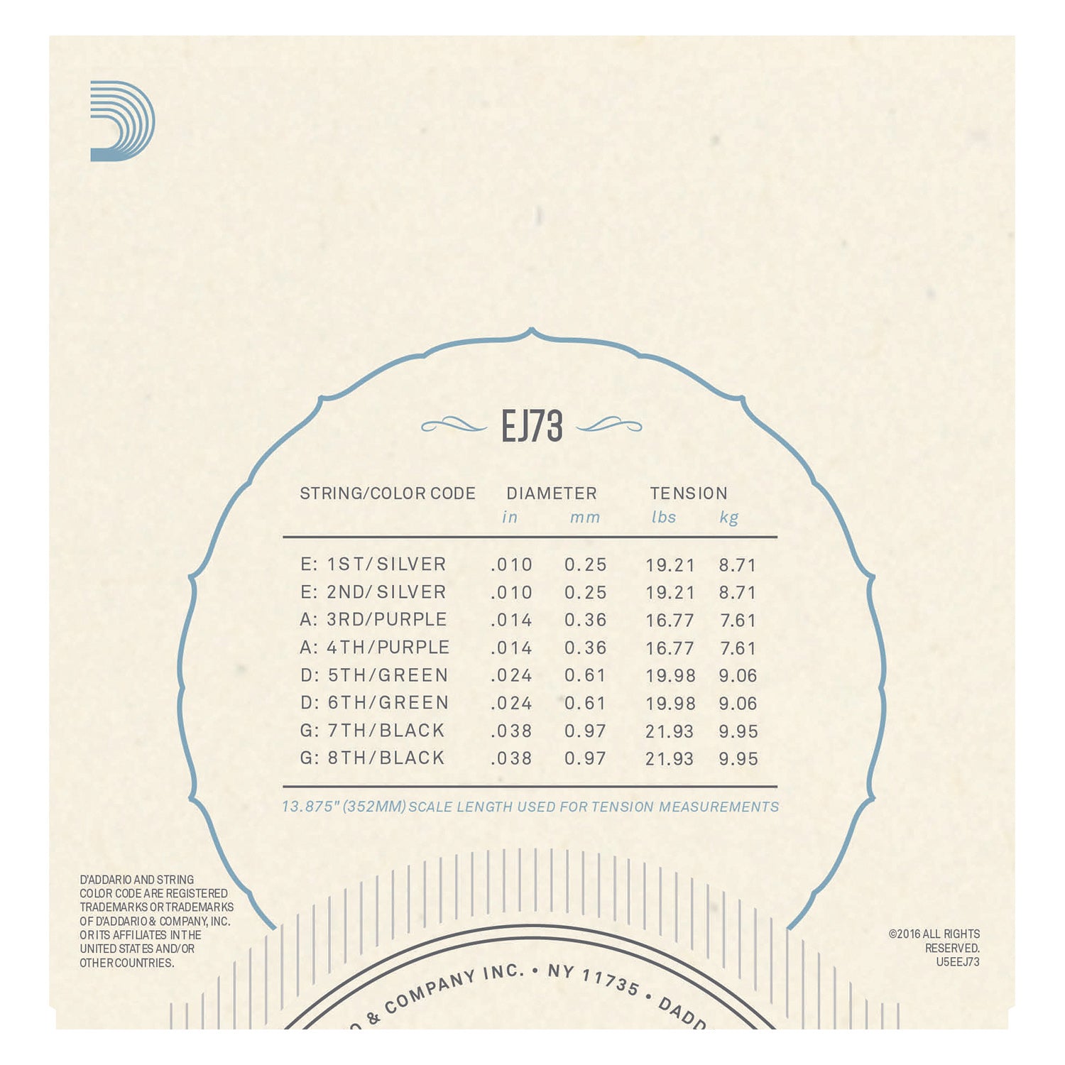 D'Addario EJ73 Mandolin Strings, Phosphor Bronze, Light, 10-38