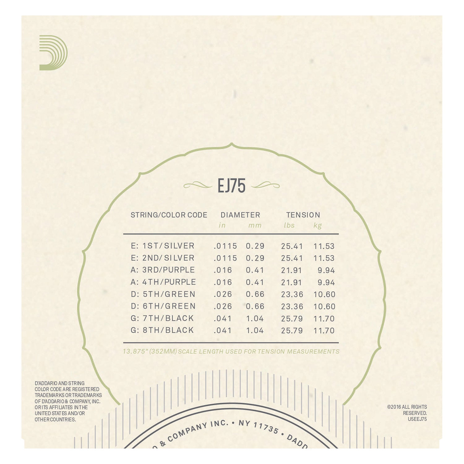 D'Addario EJ75 Mandolin Strings, Phosphor Bronze, Medium/Heavy, 11.5-41